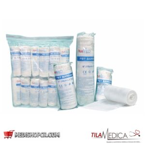 GASA EN ROLLO ELASTICA NO ESTERIL DE 3", 4" Y 6" PAQUETE CON 12 UNIDADES