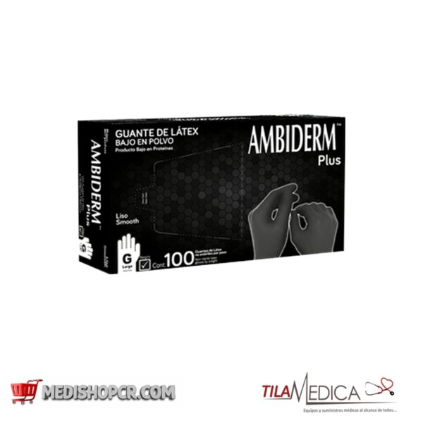 GUANTE DE LATEX COLOR NEGRO AMBIDERM