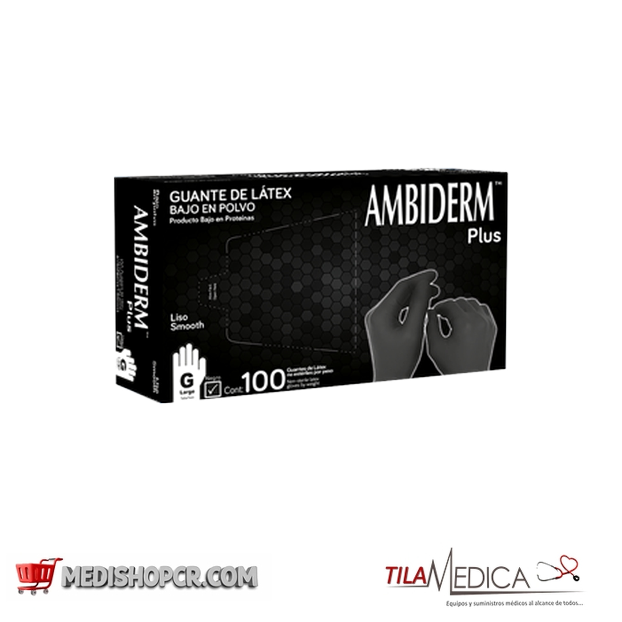 GUANTE DE LATEX COLOR NEGRO AMBIDERM