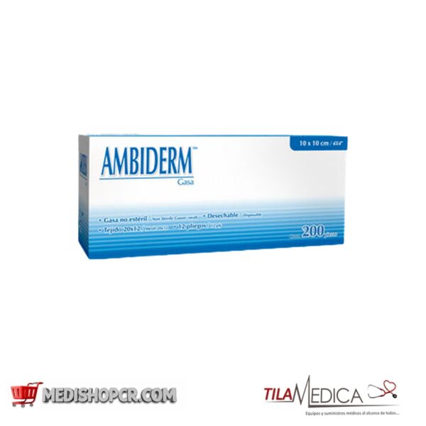 GASA NO ESTERIL 10X10CM 4" x 4" 16 PLY PAQUETE DE 200 UNIDADES AMBIDERM